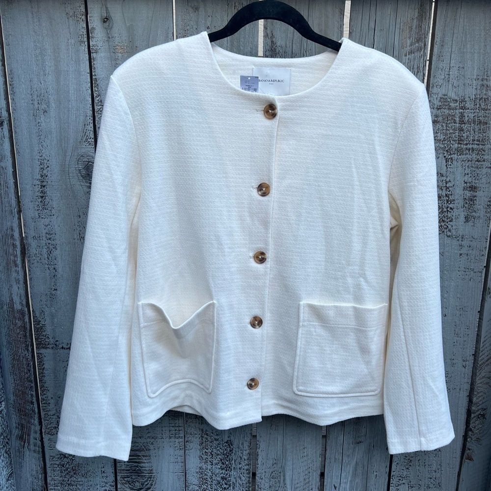 Banana Republic Cream Button-Up Top